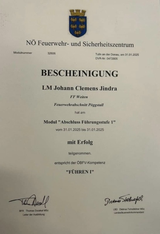 Abschluss Führungsstufe 1