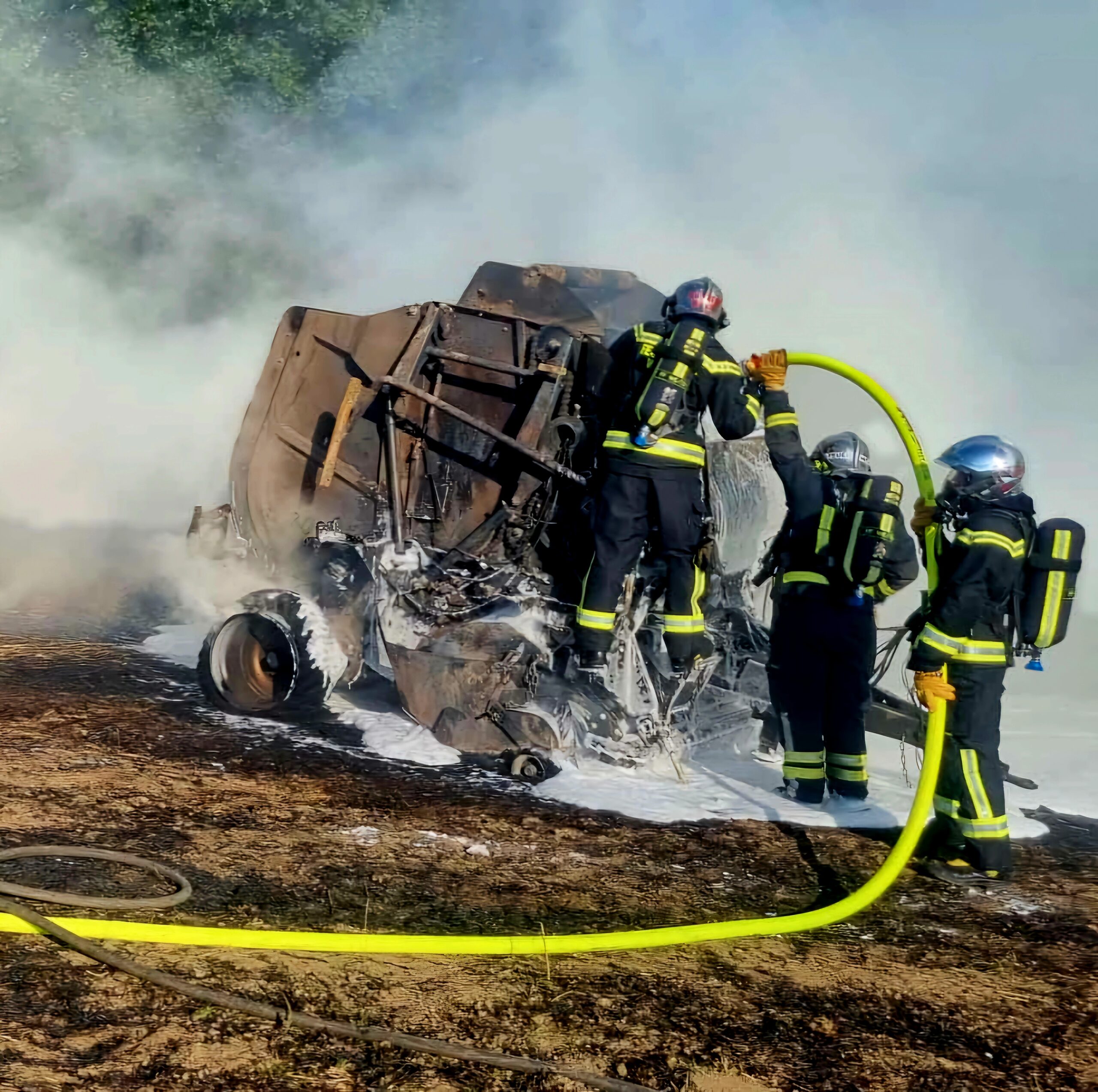 B2 Fahrzeugbrand Arbeitsmaschine